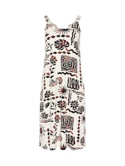 Yours Curve Cream All Over Print Throw On Dress - Image 5 of 5