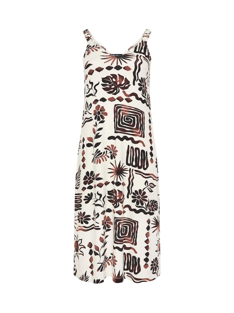 Yours Curve Cream All Over Print Throw On Dress - Image 5 of 5 Yours Curve Cream All Over Print Throw On Dress - Image 5 of 5