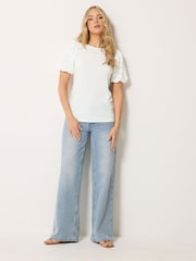 Long Tall Sally White Lace Sleeve T-Shirt - Image 2 of 5