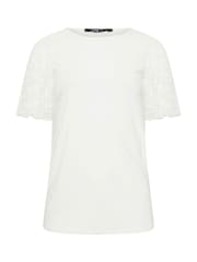 Long Tall Sally White Lace Sleeve T-Shirt - Image 5 of 5