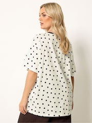 Yours Curve Cream Spot Oversized T-Shirt - Image 2 of 5