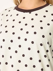 Yours Curve Cream Spot Oversized T-Shirt - Image 4 of 5