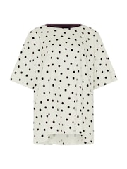 Yours Curve Cream Spot Oversized T-Shirt - Image 5 of 5