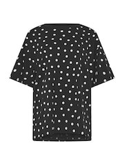 Yours Curve Black Spot Oversized T-Shirt - Image 5 of 5