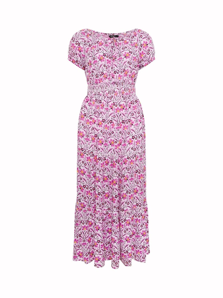 Yours Curve Purple Boho Bardot Maxi Dress - Image 5 of 5 Yours Curve Purple Boho Bardot Maxi Dress - Image 5 of 5