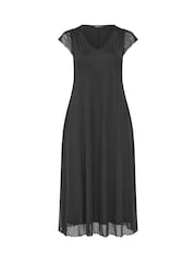 Yours Curve Black Mesh Cap Sleeve Maxi Dress - Image 5 of 5