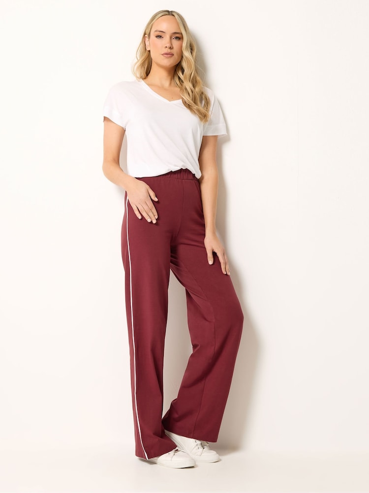 Long Tall Sally Red Side Stripe Wide Leg Leggings - Image 1 of 6