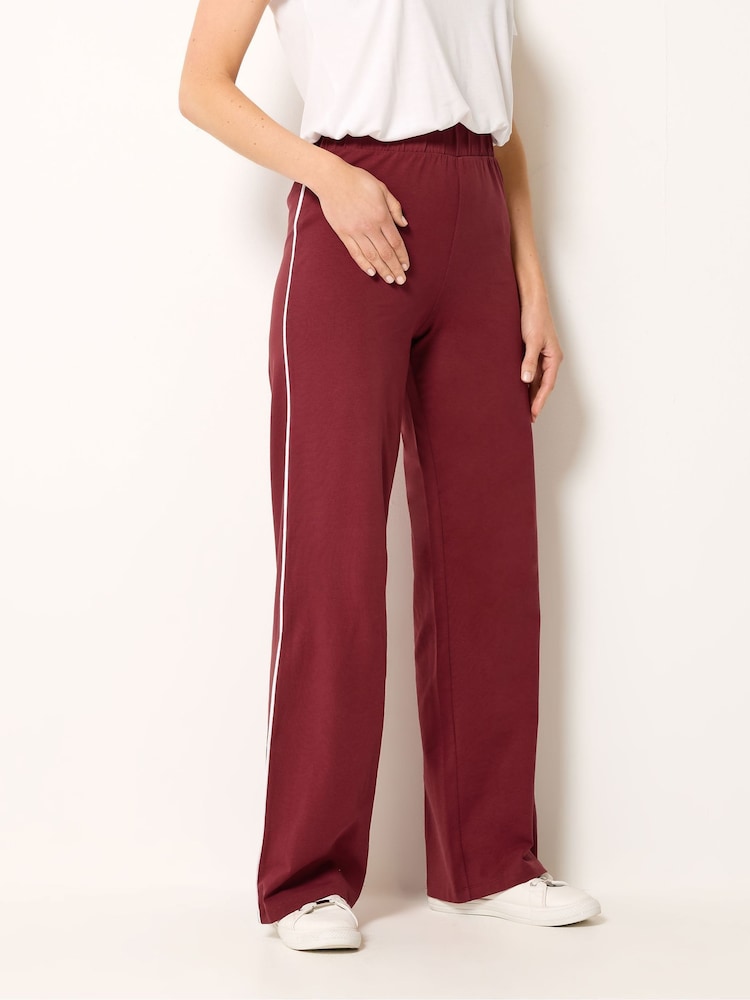 Long Tall Sally Red Side Stripe Wide Leg Leggings - Image 2 of 6