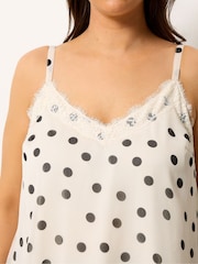 Yours Curve Cream Spot Print Lace Vest - Image 4 of 4