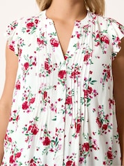 Yours Curve Red Sleeveless Pintuck Blouse - Image 4 of 5