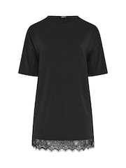 Yours Curve Black Limited Lace Hem Mini Dress - Image 5 of 5