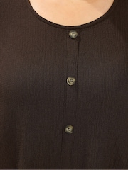 Yours Curve Brown Textured Button Top - Image 4 of 5