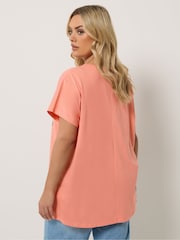 Yours Curve Orange Leopard Heart T-Shirt - Image 3 of 5