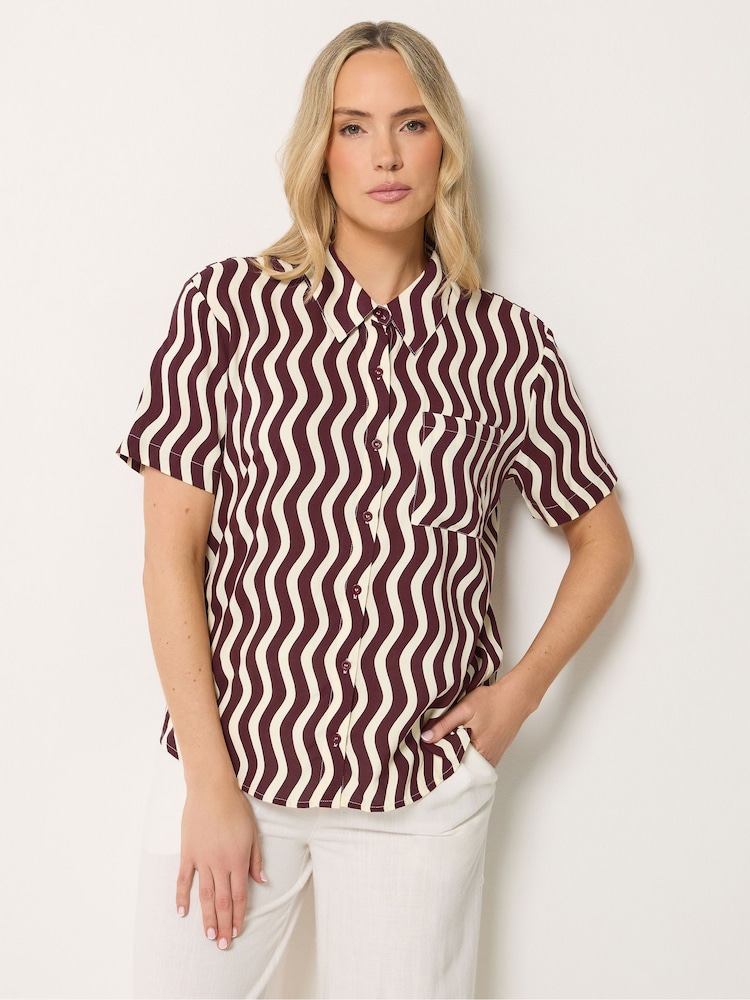 Long Tall Sally Red Squiggle Print Shirt - Image 2 of 6