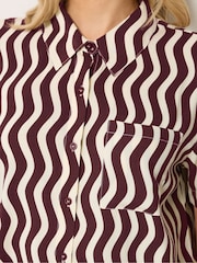 Long Tall Sally Red Squiggle Print Shirt - Image 5 of 6
