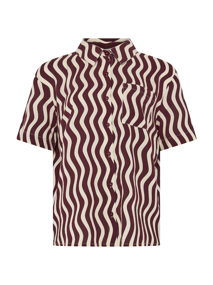 Long Tall Sally Red Squiggle Print Shirt - Image 6 of 6