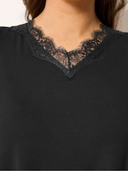 Yours Curve Black Lace Trim Cami Vest - Image 4 of 5