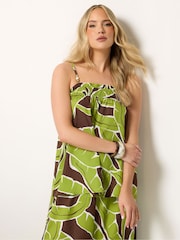 Long Tall Sally Green/Brown Palm Print Cami - Image 1 of 5