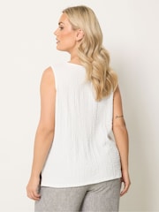 Yours Curve White Bubble Textured Vest - Image 3 of 5