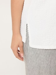 Yours Curve White Bubble Textured Vest - Image 4 of 5