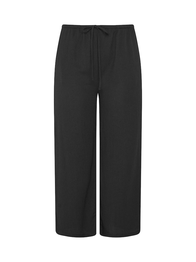 Yours Curve Black Textured Drawstring Trousers - Image 5 of 5 Yours Curve Black Textured Drawstring Trousers - Image 5 of 5
