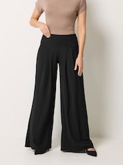 Long Tall Sally Black Palazzo Pleated Trousers - Image 2 of 5