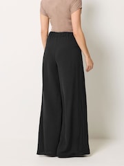 Long Tall Sally Black Palazzo Pleated Trousers - Image 3 of 5