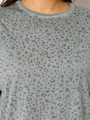 Yours Curve Grey Burnout Animal Oversized T-Shirt - Image 4 of 5
