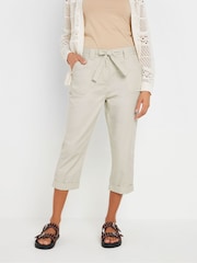 M&Co Natural Cool Cotton Poplin Cropped Trousers - Image 1 of 4