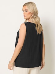 Yours Curve Black Bubble Textured Vest - Image 3 of 5