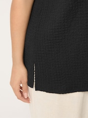 Yours Curve Black Bubble Textured Vest - Image 4 of 5