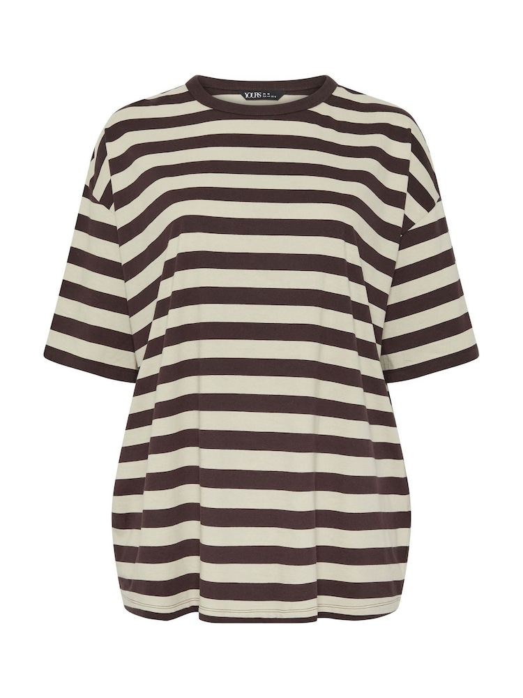 Yours Curve Black Stripy Boxy T-Shirt - Image 5 of 5 Yours Curve Black Stripy Boxy T-Shirt - Image 5 of 5