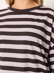 Yours Curve Pink Stripy Boxy T-Shirt - Image 4 of 5