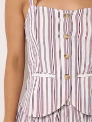PixieGirl Petite Red Stripe Button Through Cami - Image 4 of 5