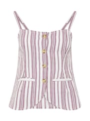 PixieGirl Petite Red Stripe Button Through Cami - Image 5 of 5