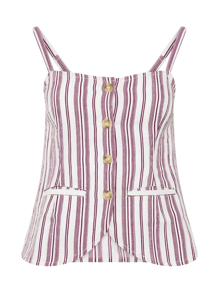 PixieGirl Petite Red Stripe Button Through Cami - Image 5 of 5