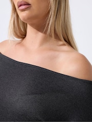 Yours Curve Black Limited Off Shoulder Slouch Top - Image 4 of 5