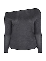 Yours Curve Black Limited Off Shoulder Slouch Top - Image 5 of 5