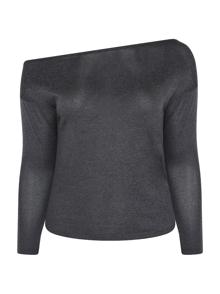 Yours Curve Black Limited Off Shoulder Slouch Top - Image 5 of 5