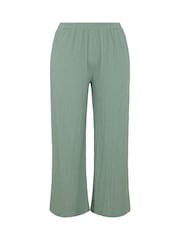 Yours Curve Green Bubble Textured Elastic Trousers - Image 5 of 5