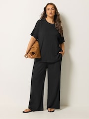 Yours Curve Black Bubble Textured Top - Image 2 of 5