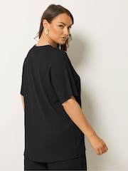 Yours Curve Black Bubble Textured Top - Image 3 of 5
