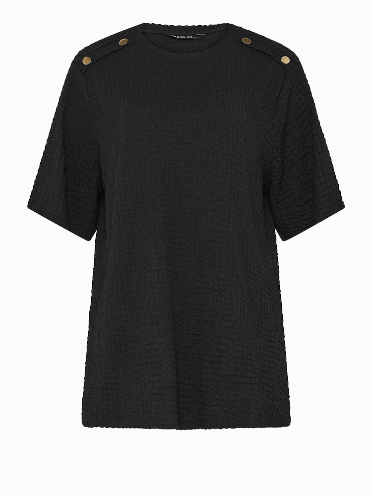 Yours Curve Black Bubble Textured Top - Image 5 of 5