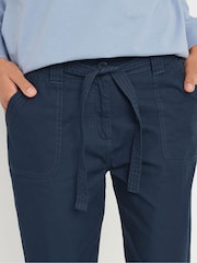 M&Co Blue Cool Cotton Poplin Cropped Trousers - Image 4 of 4