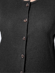 Yours Curve Black Limited Short Sleeve Textured Button Top - Image 4 of 6