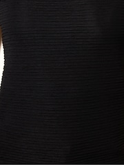 Long Tall Sally Black Textured Slash Neck Top - Image 4 of 5