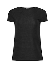 Long Tall Sally Black Textured Slash Neck Top - Image 5 of 5