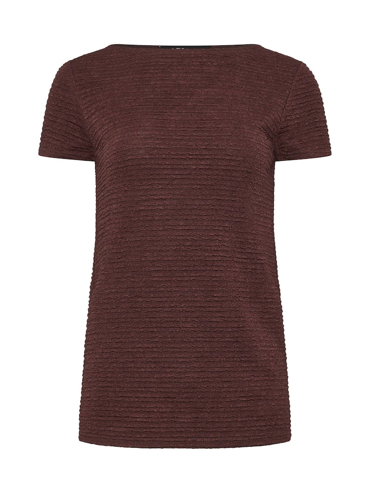 Long Tall Sally Brown Textured Slash Neck Top - Image 5 of 5 Long Tall Sally Brown Textured Slash Neck Top - Image 5 of 5