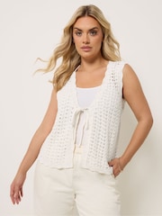 Yours Curve Scallop Edge Knitted Waistcoat - 圖片 1/5