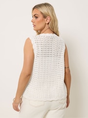 Yours Curve Scallop Edge Knitted Waistcoat - 圖片 3/5